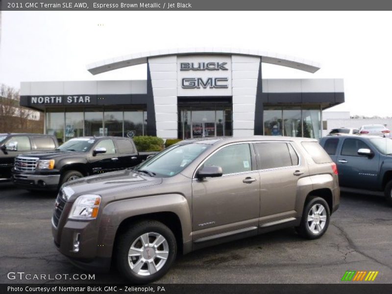 Espresso Brown Metallic / Jet Black 2011 GMC Terrain SLE AWD