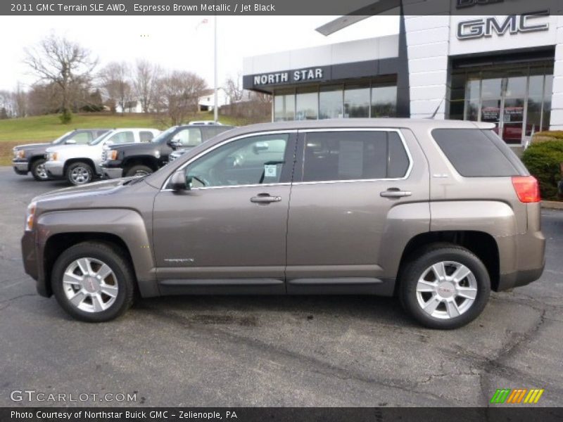 Espresso Brown Metallic / Jet Black 2011 GMC Terrain SLE AWD
