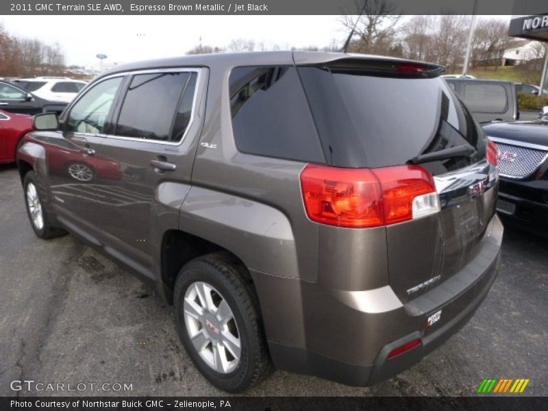 Espresso Brown Metallic / Jet Black 2011 GMC Terrain SLE AWD