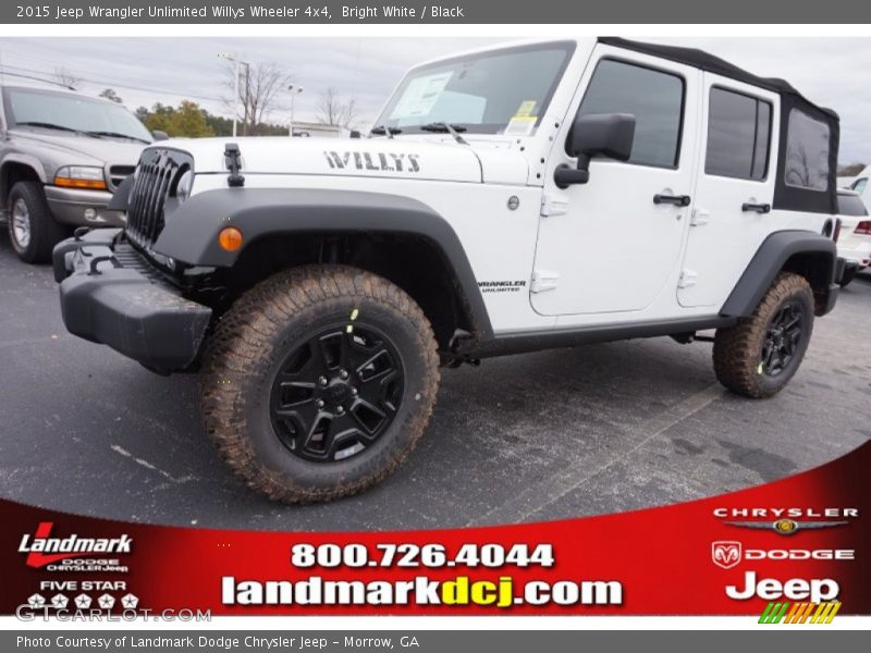 Bright White / Black 2015 Jeep Wrangler Unlimited Willys Wheeler 4x4