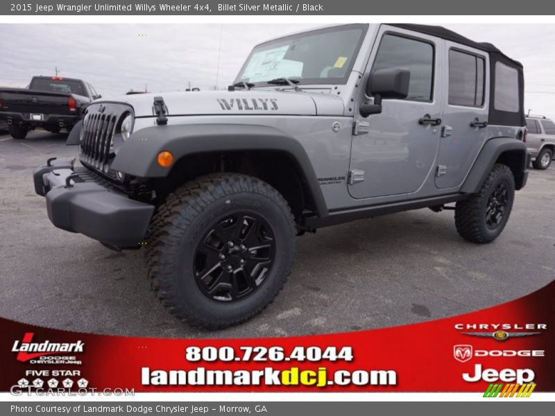 Billet Silver Metallic / Black 2015 Jeep Wrangler Unlimited Willys Wheeler 4x4