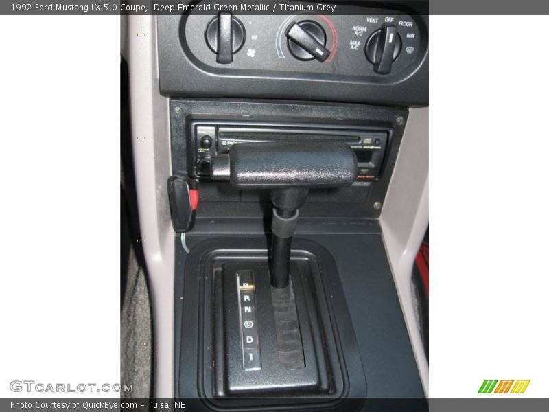 Deep Emerald Green Metallic / Titanium Grey 1992 Ford Mustang LX 5.0 Coupe
