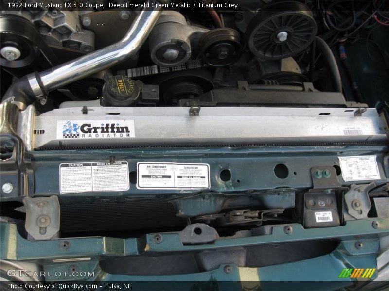 Deep Emerald Green Metallic / Titanium Grey 1992 Ford Mustang LX 5.0 Coupe