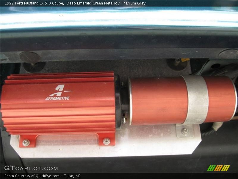 Deep Emerald Green Metallic / Titanium Grey 1992 Ford Mustang LX 5.0 Coupe