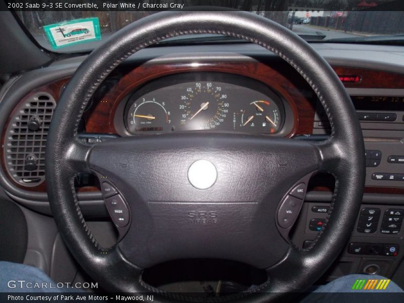 Polar White / Charcoal Gray 2002 Saab 9-3 SE Convertible