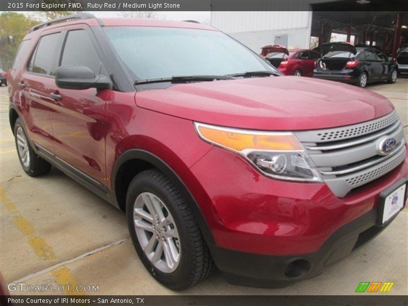 Ruby Red / Medium Light Stone 2015 Ford Explorer FWD