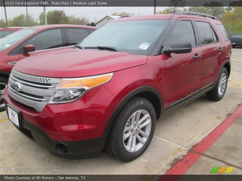 Ruby Red / Medium Light Stone 2015 Ford Explorer FWD