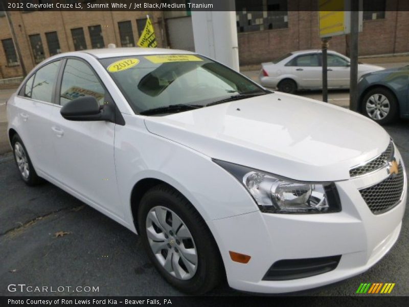 Summit White / Jet Black/Medium Titanium 2012 Chevrolet Cruze LS