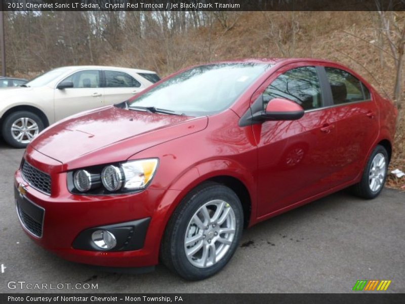 Crystal Red Tintcoat / Jet Black/Dark Titanium 2015 Chevrolet Sonic LT Sedan