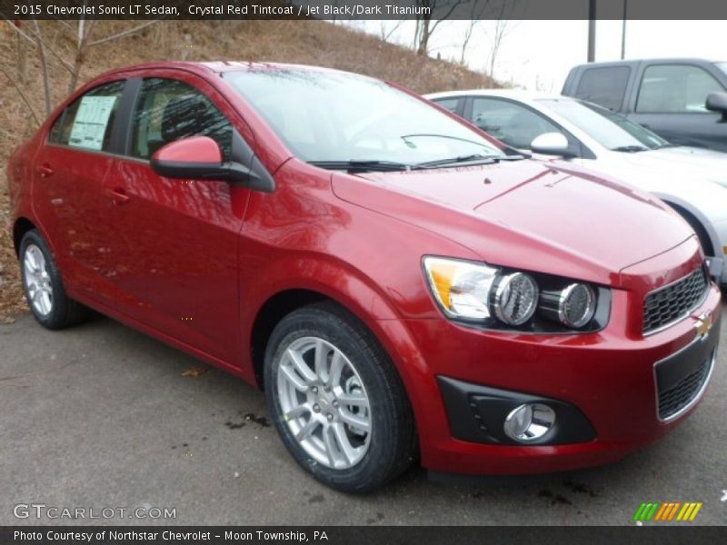 Crystal Red Tintcoat / Jet Black/Dark Titanium 2015 Chevrolet Sonic LT Sedan