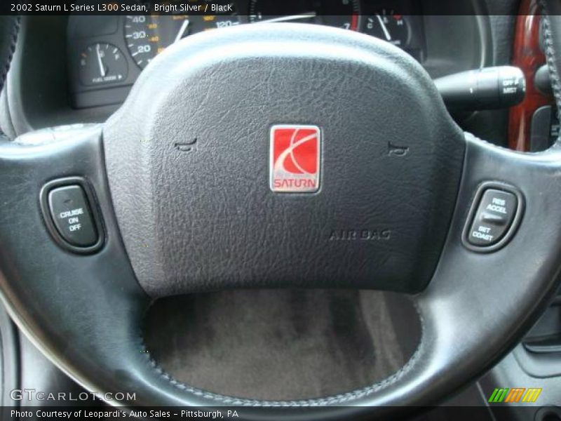 Bright Silver / Black 2002 Saturn L Series L300 Sedan
