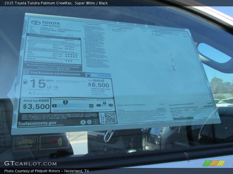 Super White / Black 2015 Toyota Tundra Platinum CrewMax