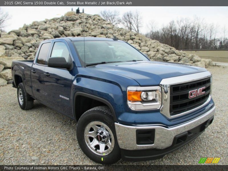 Stone Blue Metallic / Jet Black/Dark Ash 2015 GMC Sierra 1500 Double Cab