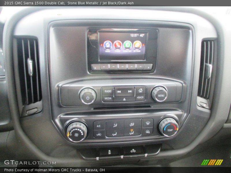 Stone Blue Metallic / Jet Black/Dark Ash 2015 GMC Sierra 1500 Double Cab
