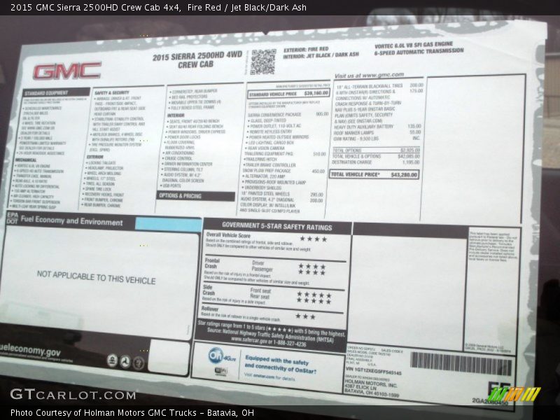  2015 Sierra 2500HD Crew Cab 4x4 Window Sticker