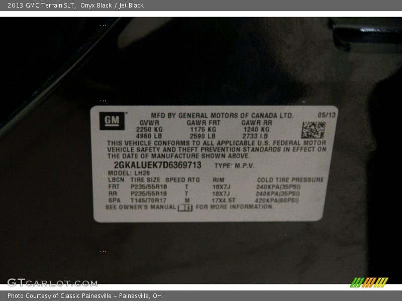 Onyx Black / Jet Black 2013 GMC Terrain SLT