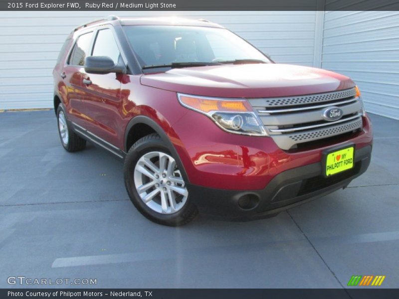 Ruby Red / Medium Light Stone 2015 Ford Explorer FWD
