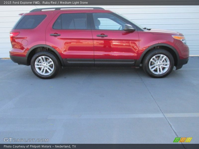Ruby Red / Medium Light Stone 2015 Ford Explorer FWD