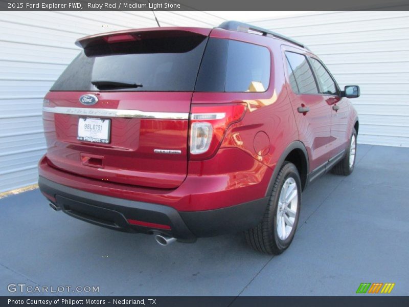 Ruby Red / Medium Light Stone 2015 Ford Explorer FWD