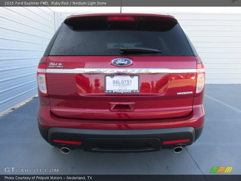 Ruby Red / Medium Light Stone 2015 Ford Explorer FWD