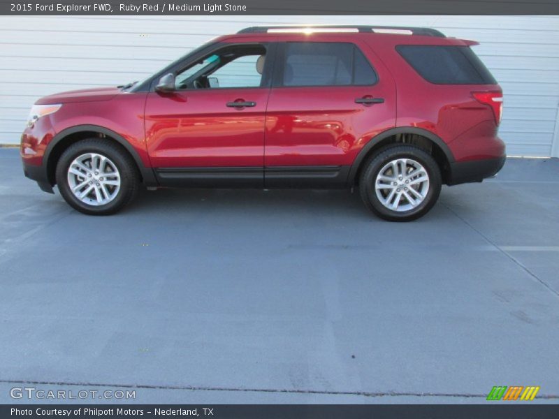 Ruby Red / Medium Light Stone 2015 Ford Explorer FWD
