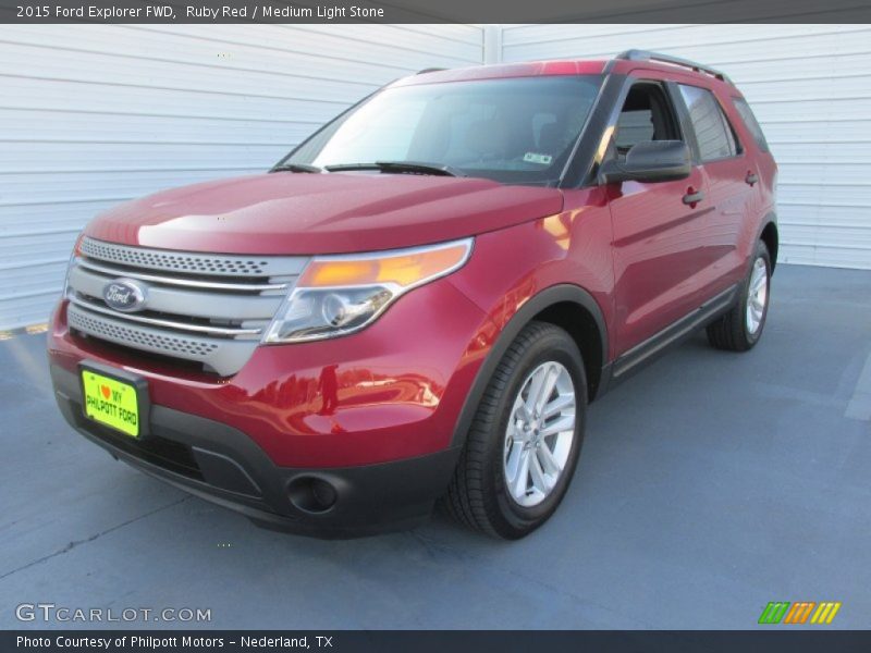 Ruby Red / Medium Light Stone 2015 Ford Explorer FWD