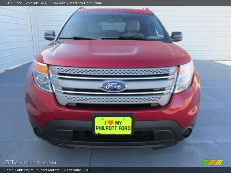 Ruby Red / Medium Light Stone 2015 Ford Explorer FWD