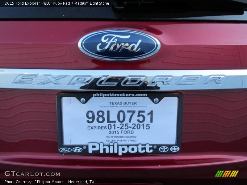 Ruby Red / Medium Light Stone 2015 Ford Explorer FWD