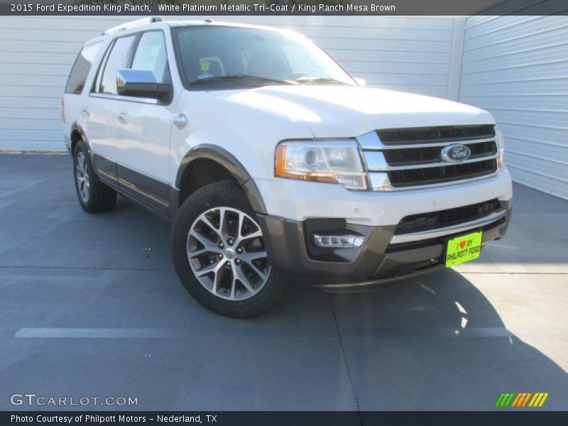 White Platinum Metallic Tri-Coat / King Ranch Mesa Brown 2015 Ford Expedition King Ranch