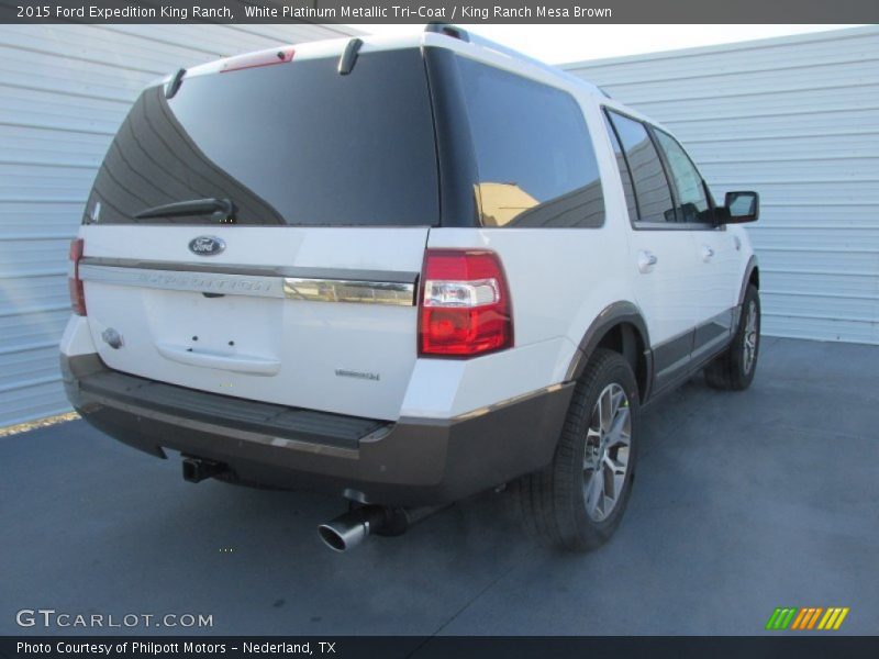 White Platinum Metallic Tri-Coat / King Ranch Mesa Brown 2015 Ford Expedition King Ranch
