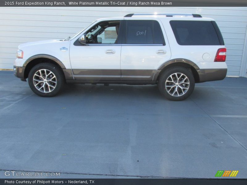 White Platinum Metallic Tri-Coat / King Ranch Mesa Brown 2015 Ford Expedition King Ranch