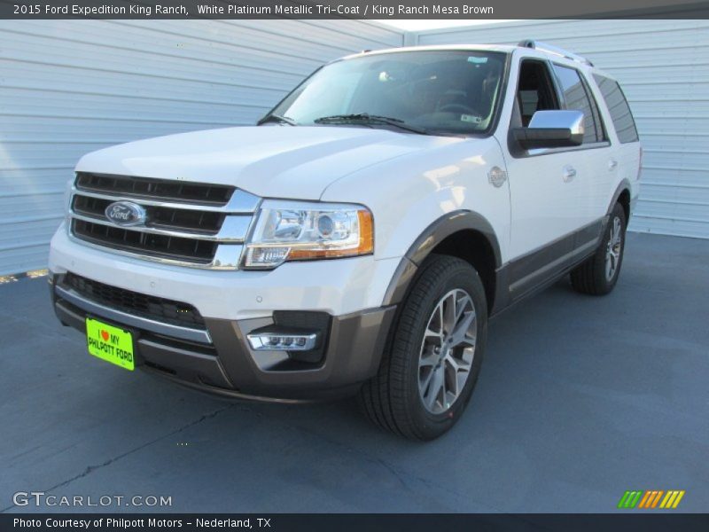 White Platinum Metallic Tri-Coat / King Ranch Mesa Brown 2015 Ford Expedition King Ranch