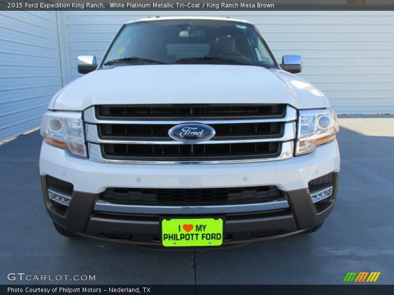 White Platinum Metallic Tri-Coat / King Ranch Mesa Brown 2015 Ford Expedition King Ranch