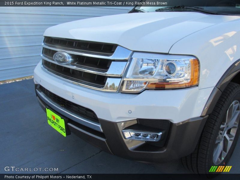 White Platinum Metallic Tri-Coat / King Ranch Mesa Brown 2015 Ford Expedition King Ranch
