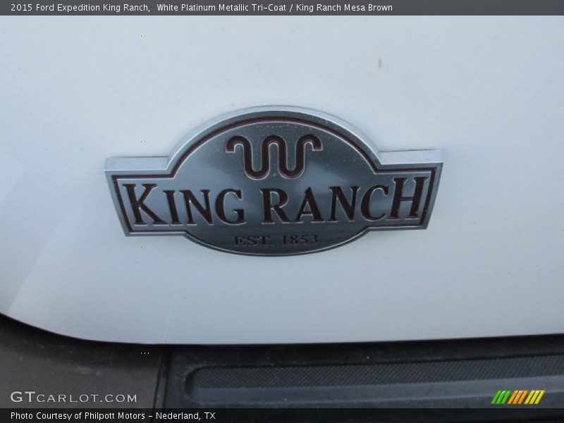 White Platinum Metallic Tri-Coat / King Ranch Mesa Brown 2015 Ford Expedition King Ranch