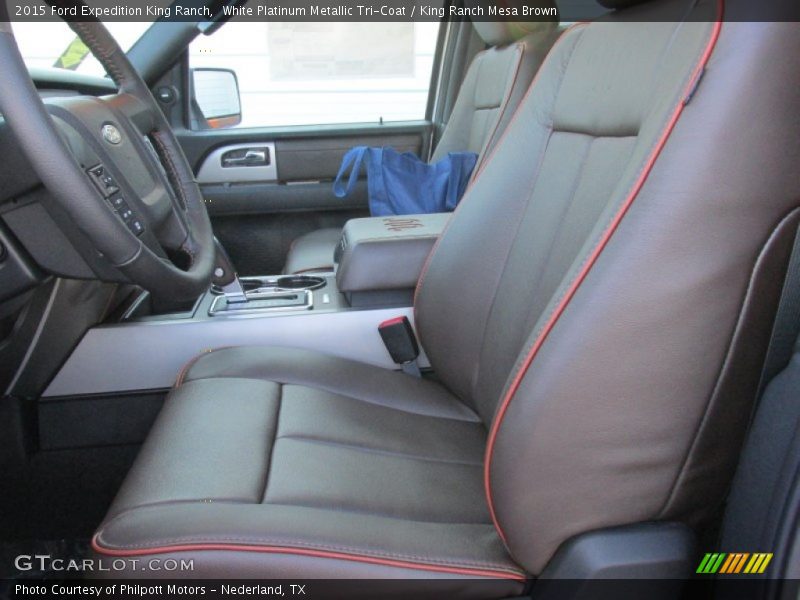 White Platinum Metallic Tri-Coat / King Ranch Mesa Brown 2015 Ford Expedition King Ranch