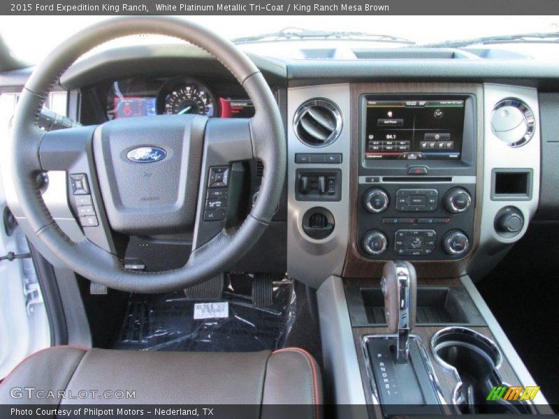 White Platinum Metallic Tri-Coat / King Ranch Mesa Brown 2015 Ford Expedition King Ranch