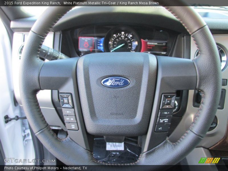 White Platinum Metallic Tri-Coat / King Ranch Mesa Brown 2015 Ford Expedition King Ranch
