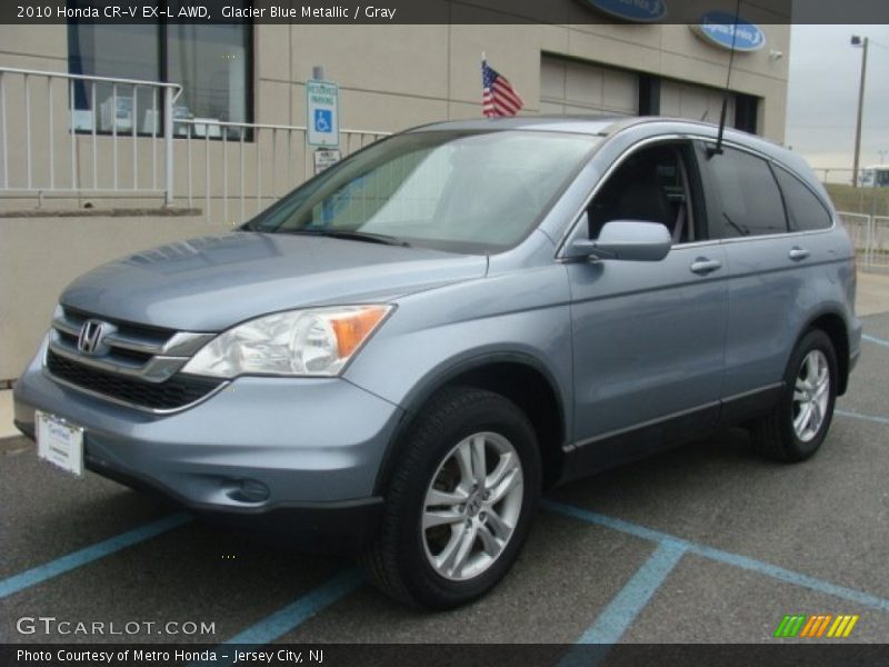 Glacier Blue Metallic / Gray 2010 Honda CR-V EX-L AWD