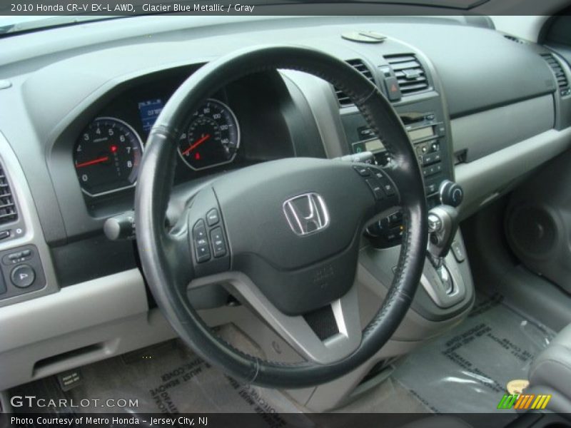 Glacier Blue Metallic / Gray 2010 Honda CR-V EX-L AWD
