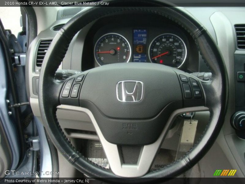 Glacier Blue Metallic / Gray 2010 Honda CR-V EX-L AWD