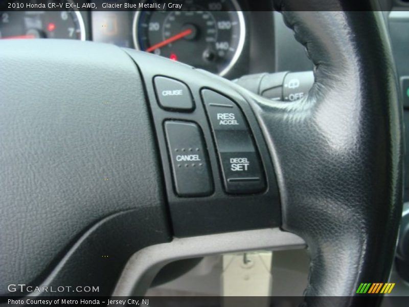 Glacier Blue Metallic / Gray 2010 Honda CR-V EX-L AWD