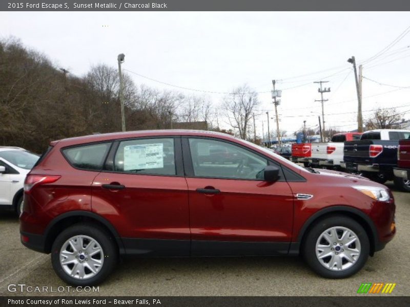 Sunset Metallic / Charcoal Black 2015 Ford Escape S