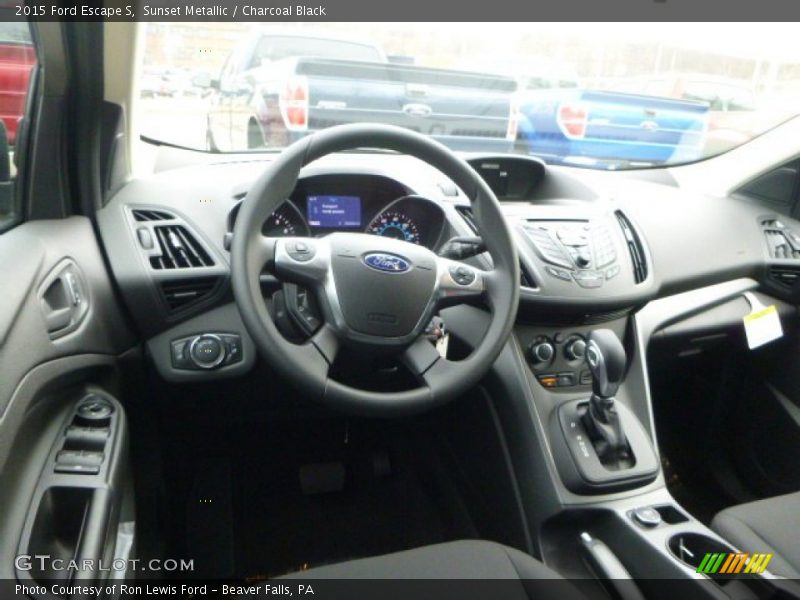 Sunset Metallic / Charcoal Black 2015 Ford Escape S