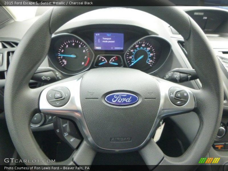 Sunset Metallic / Charcoal Black 2015 Ford Escape S