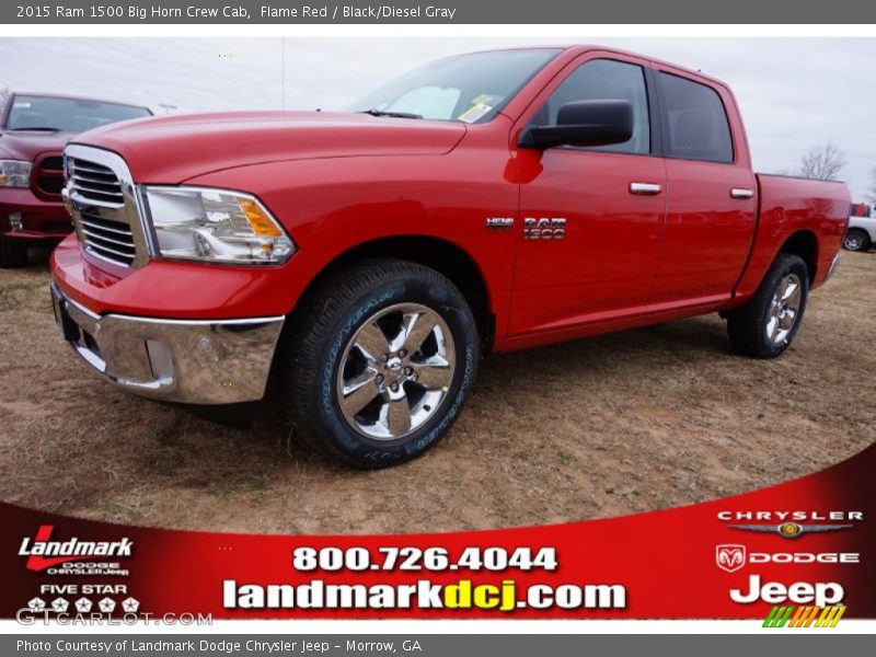 Flame Red / Black/Diesel Gray 2015 Ram 1500 Big Horn Crew Cab