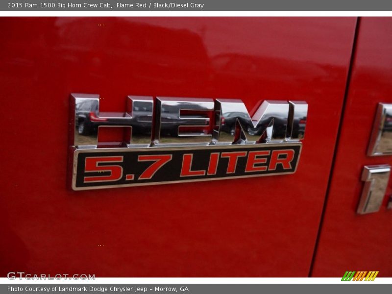 Flame Red / Black/Diesel Gray 2015 Ram 1500 Big Horn Crew Cab