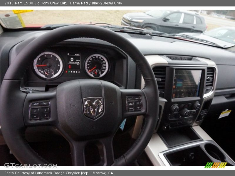 Flame Red / Black/Diesel Gray 2015 Ram 1500 Big Horn Crew Cab