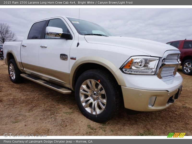 Bright White / Canyon Brown/Light Frost 2015 Ram 1500 Laramie Long Horn Crew Cab 4x4