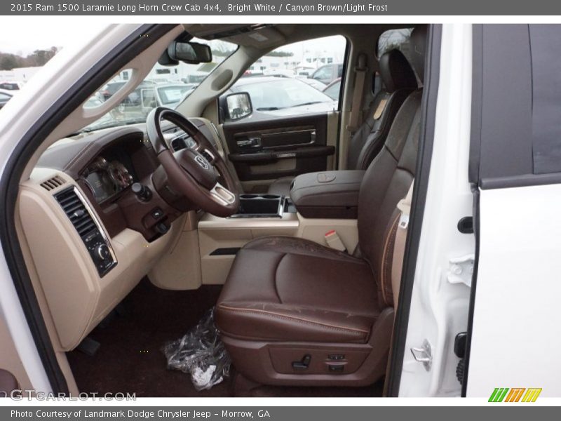 Bright White / Canyon Brown/Light Frost 2015 Ram 1500 Laramie Long Horn Crew Cab 4x4